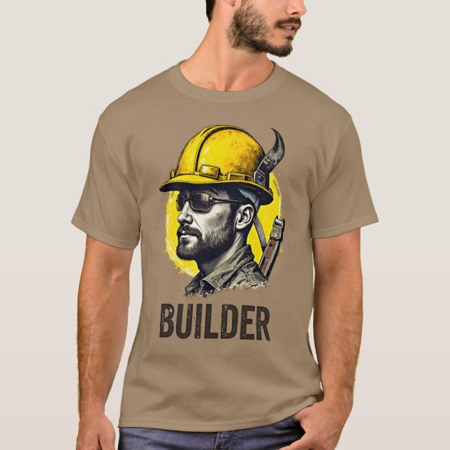 Camiseta Diseño de Gorra duro para trabajadores de construc (Anverso)