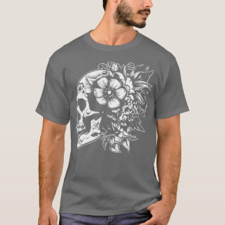 Camiseta diseño de gótica con flores