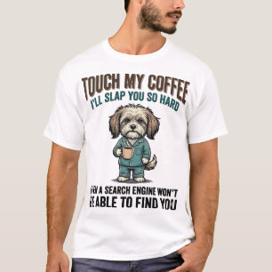 Camiseta Diseño de grabado vintage de advertencia de café d