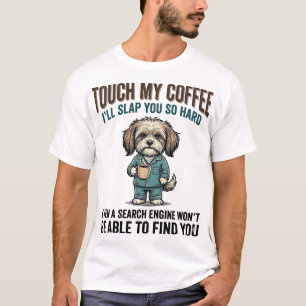 Camiseta Diseño de grabado vintage de advertencia de café d