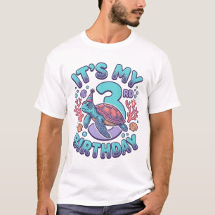 Camiseta Diseño de grabado vintage de tortuga para 3er cump