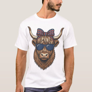 Camiseta Diseño de grabado vintage de vaca de las Highlands