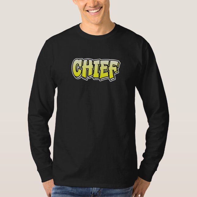 Camiseta Diseño de Graffiti Principal Que Dice Jefe 1 (Anverso)