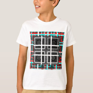 Camiseta Diseño de gráficos negros, blancos y rojos bajo co