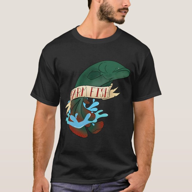 Camiseta Diseño de granja de peces Arapaima (Anverso)