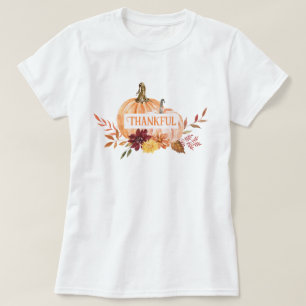 Camiseta Diseño de gratitud de calabaza de otoño agradecido