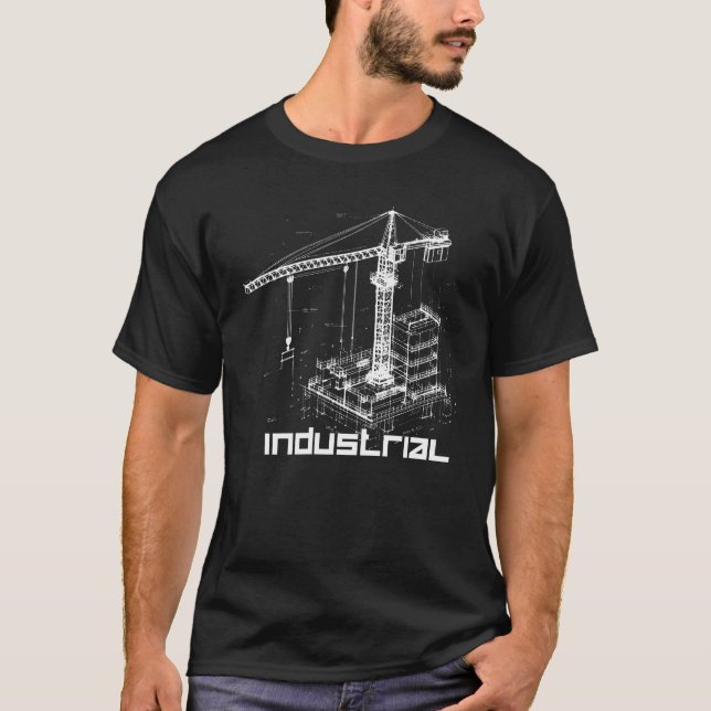 Camiseta Diseño de grúa industrial (Anverso)
