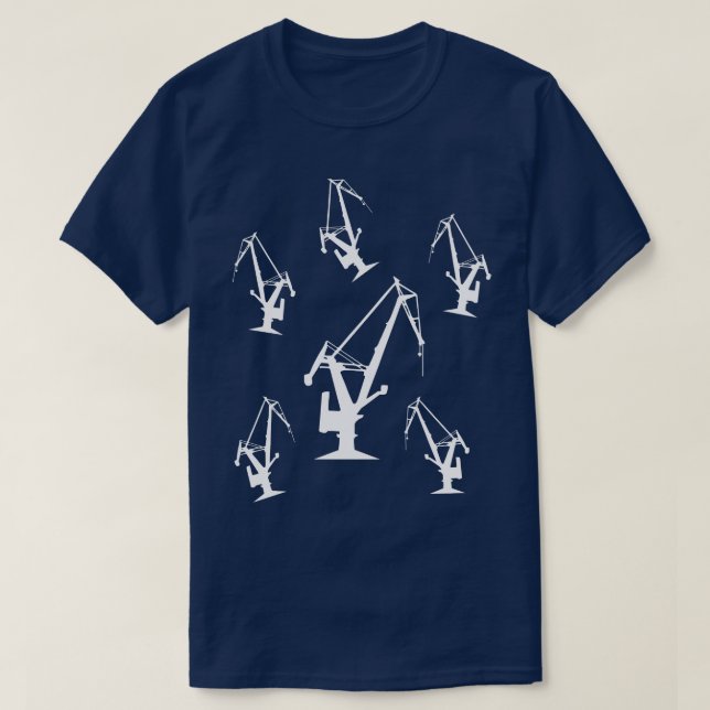 Camiseta diseño de grúas industriales (Diseño del anverso)