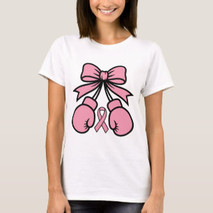 Camiseta Diseño de guantes de boxeo con lazo rosa – Cáncer 