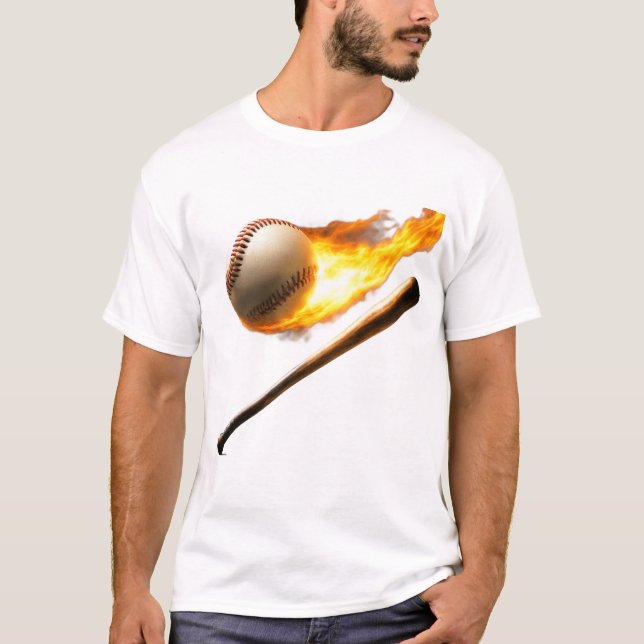 Camiseta Diseño De Guay Flamante En Bate De Béisbol Y Ball (Anverso)