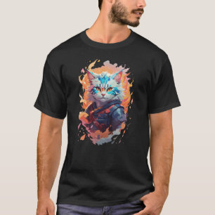 Camiseta Diseño de guerrero de gatos de Ninja