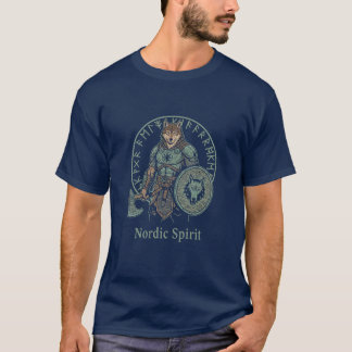 Camiseta diseño de guerrero del lobo nórdico