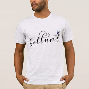 Camiseta Diseño de guiones cardíacos con bandera de Gotland