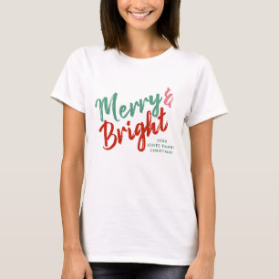 Camiseta Diseño de guiones pintados de merry y Bright