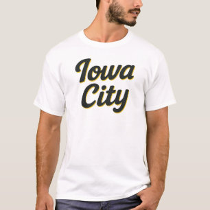 Camiseta Diseño de guiones urbanos de Iowa Negrita Neon M