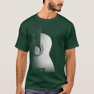 Camiseta Diseño de guitarra acústica Guay Grayscale Wood Gu