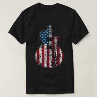 Camiseta Diseño de guitarra con bandera estadounidense patr
