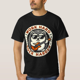 Camiseta Diseño de guitarra Guay Hedgehog Hard Rock Harder