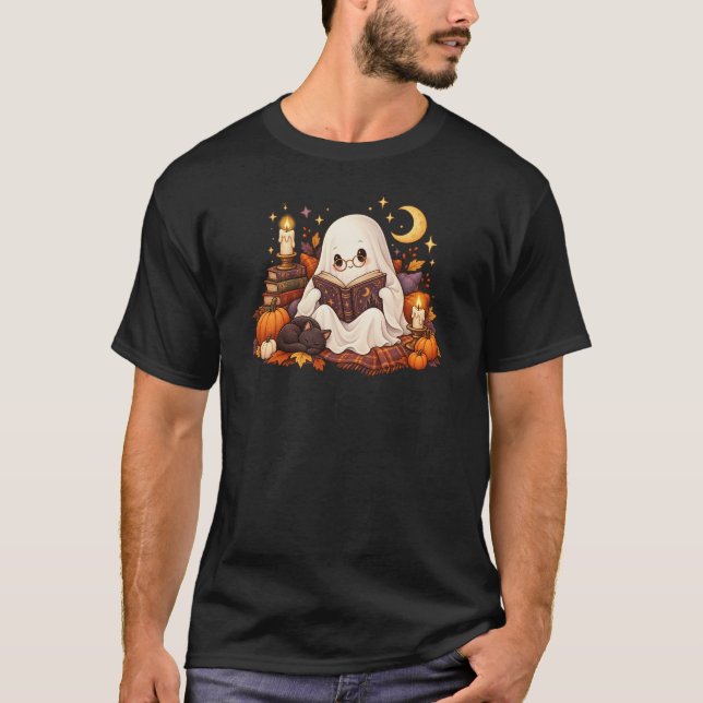 Camiseta Diseño de Halloween acogedor para lectores que pre (Anverso)