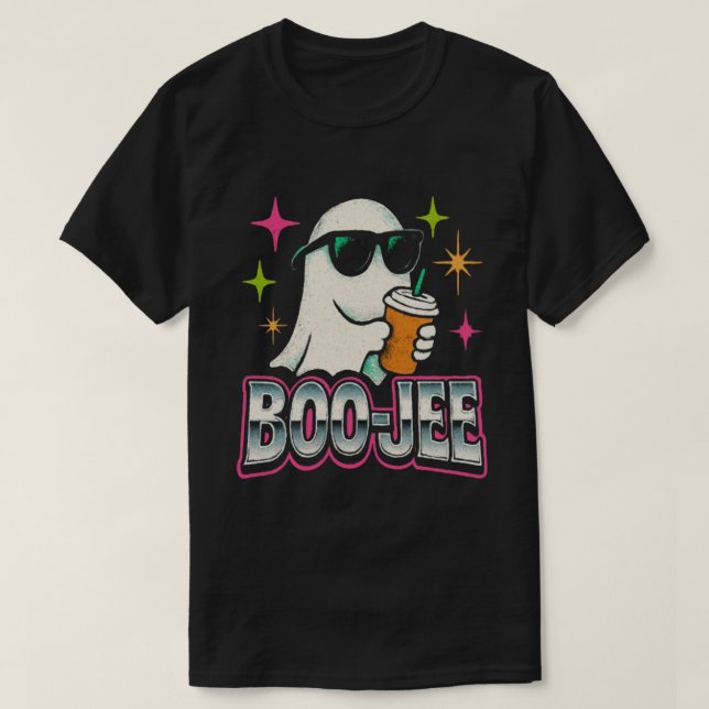 Camiseta Diseño de Halloween Boo-jee Bootleg Retro Ghost (Diseño del anverso)