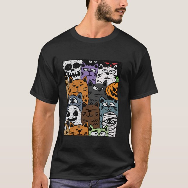 Camiseta Diseño de Halloween con dibujos animados para el c (Anverso)