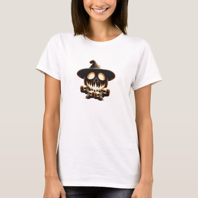 Camiseta Diseño de Halloween de calaveras y calabazas - Spo (Anverso)