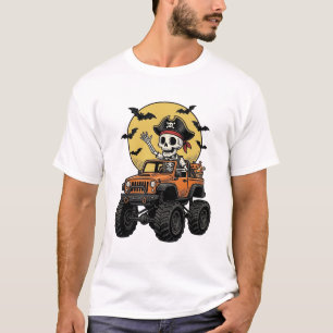 Camiseta Diseño de Halloween de camión monstruo esqueleto p