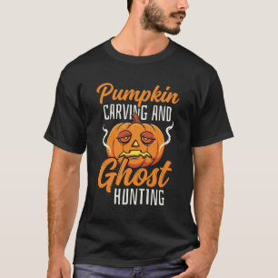 Camiseta Diseño de Halloween de caza de fantasmas y tallado