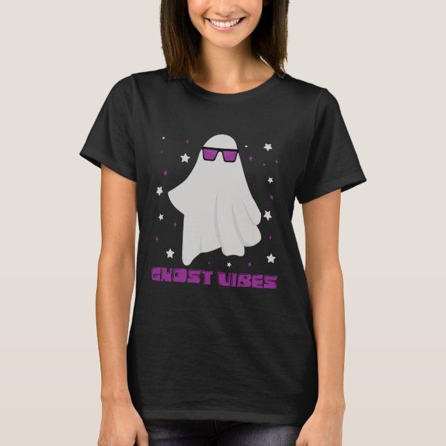 Camiseta Diseño de Halloween de Ghost Vibes - Fantasma Guay (Anverso)
