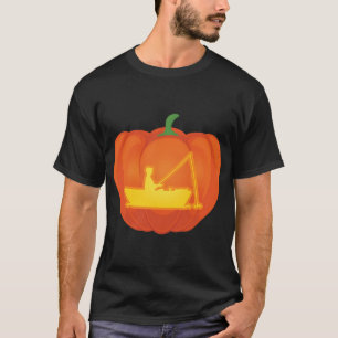 Camiseta Diseño de Halloween de Jack o Lantern pescando
