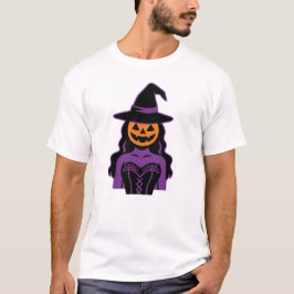 Camiseta Diseño de Halloween de la Bruja de Calabaza | Spoo