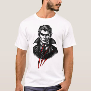 Camiseta Diseño de Halloween del vampiro Dracula con garra