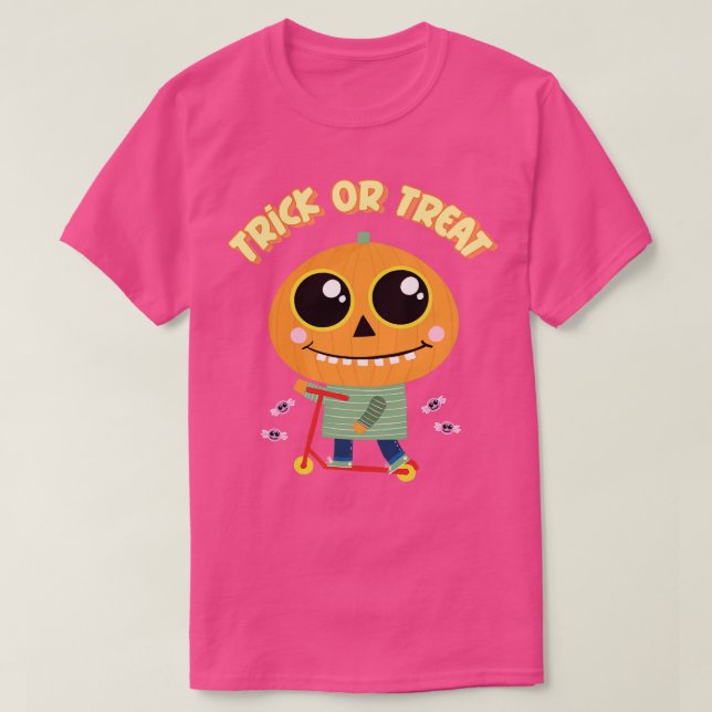 Camiseta Diseño de Halloween para niños pequeños de calabaz (Diseño del anverso)