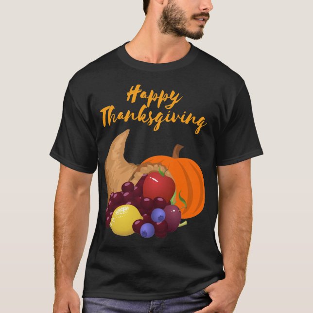 Camiseta Diseño de Happy Thankding Cornucopia (Anverso)