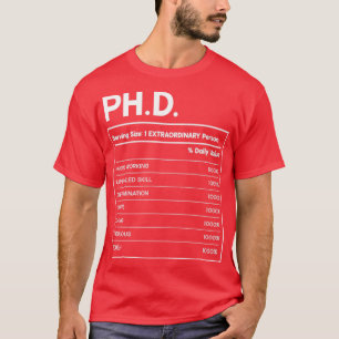 Camiseta Diseño De Hechos De Nutrición De Phd