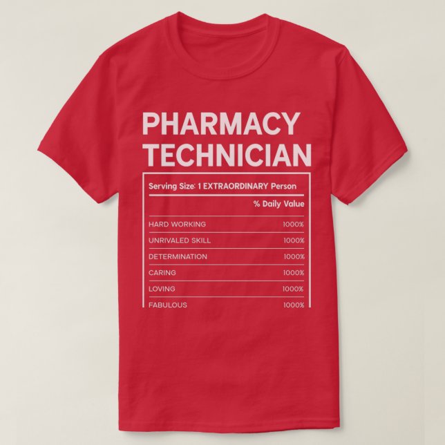 Camiseta Diseño de Hechos de Nutrición para Técnicos de Far (Diseño del anverso)