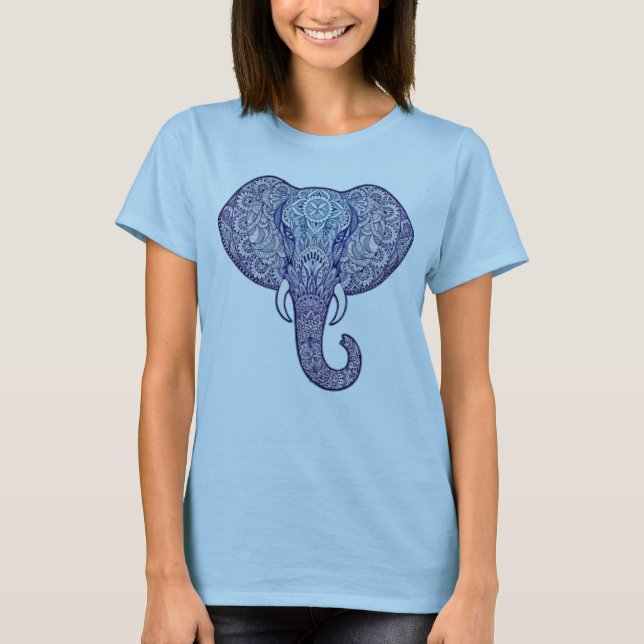 Camiseta Diseño de Henna Elephant Art (Anverso)