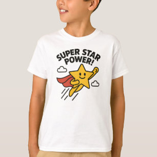 Camiseta Diseño de héroe amarillo lindo súper estrella pode