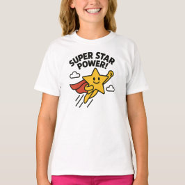 Camiseta Diseño de héroe amarillo lindo súper estrella pode