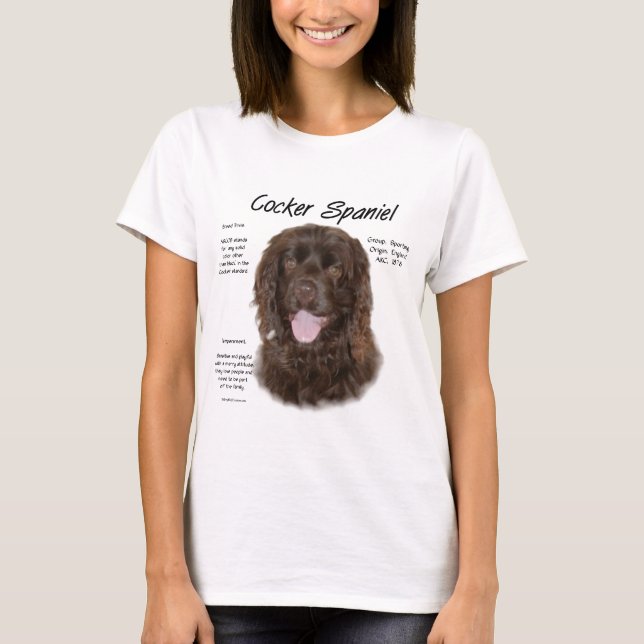 Camiseta Diseño de historia de Cocker Spaniel (brn) (Anverso)