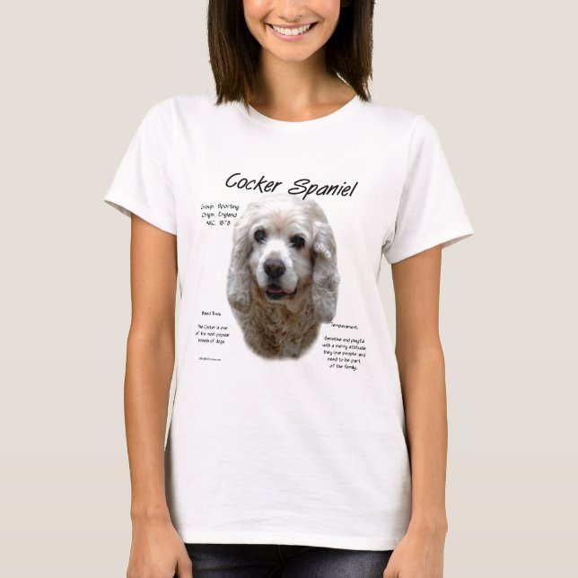 Camiseta Diseño de historia de Cocker Spaniel (buff) (Anverso)