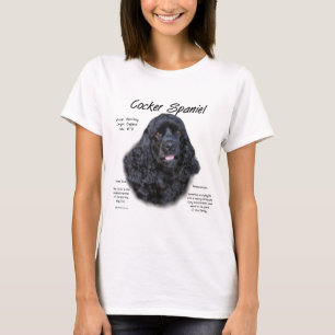 Camiseta Diseño de historia de Cocker Spaniel (negro)