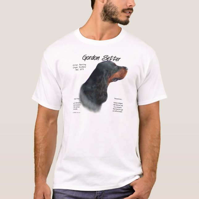 Camiseta Diseño de historia de Gordon Setter (Anverso)