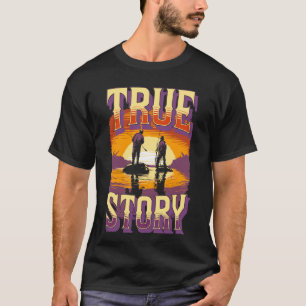 Camiseta Diseño de historia real de meme de pesca de pareja