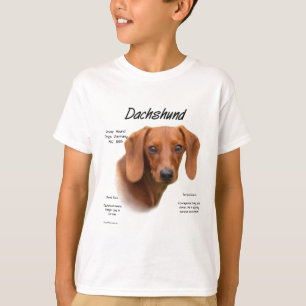 Camiseta Diseño de historial Dachshund (suave)