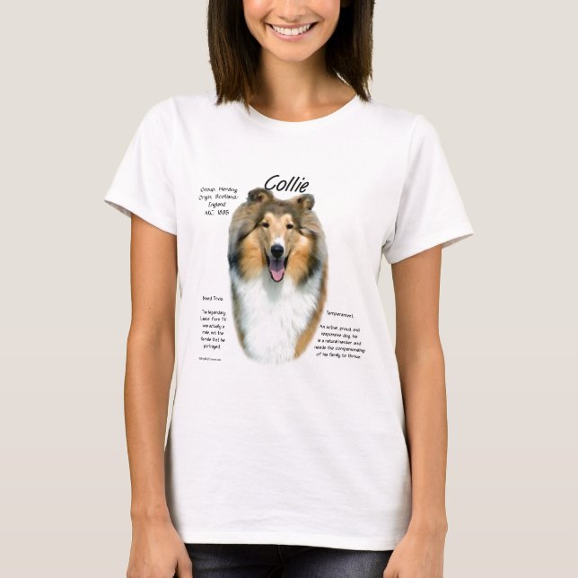 Camiseta Diseño de historial de Collie (a prueba de capital (Anverso)