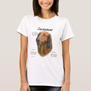 Camiseta Diseño de historial de Dachshund (longhair)