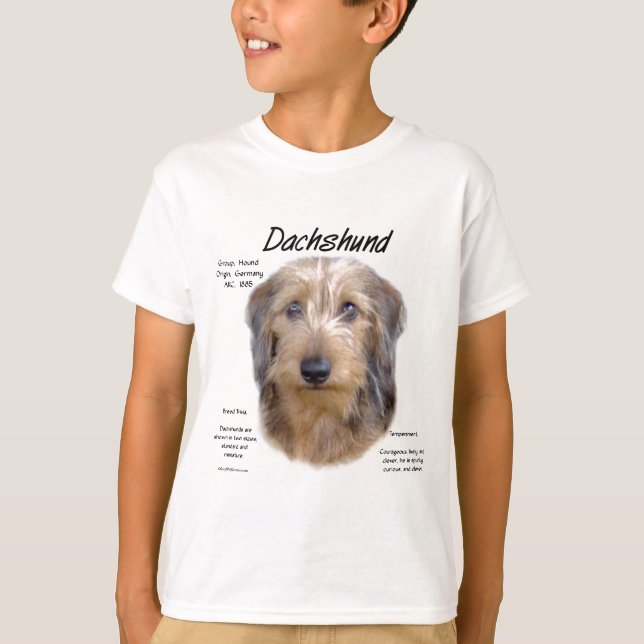 Camiseta Diseño de historial de Dachshund (wirehair) (Anverso)