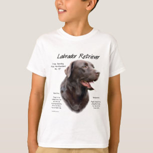 Camiseta Diseño de historial de Labrador Recuperador (choco