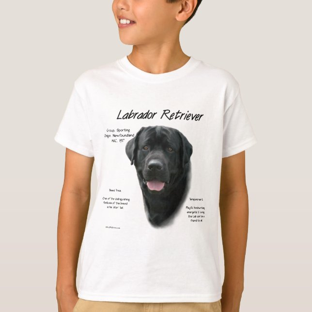 Camiseta Diseño de historial de Labrador Retriever (blk) (Anverso)